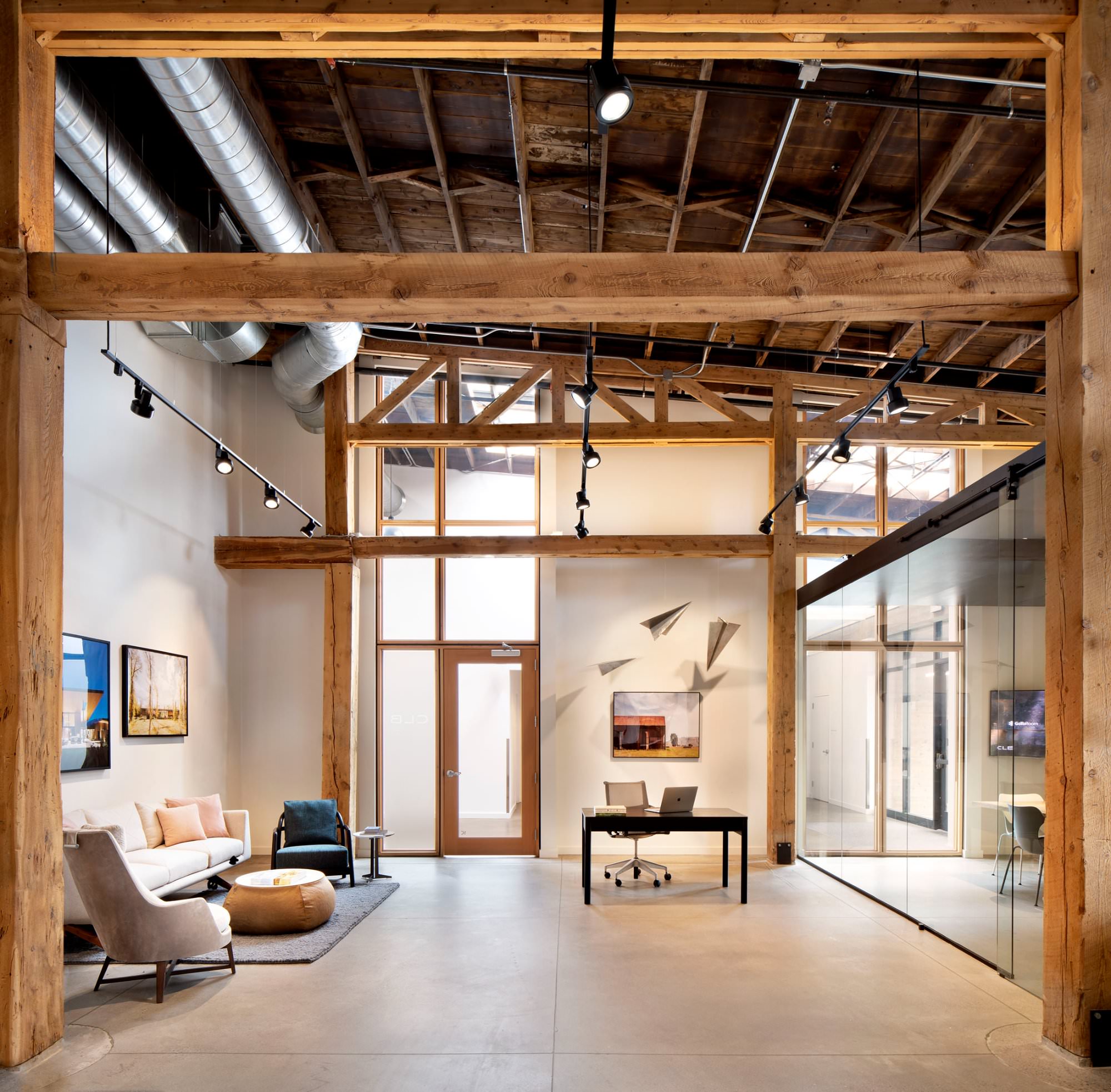 CLB Architects Bozeman — studio commons with sculpture and landscape study