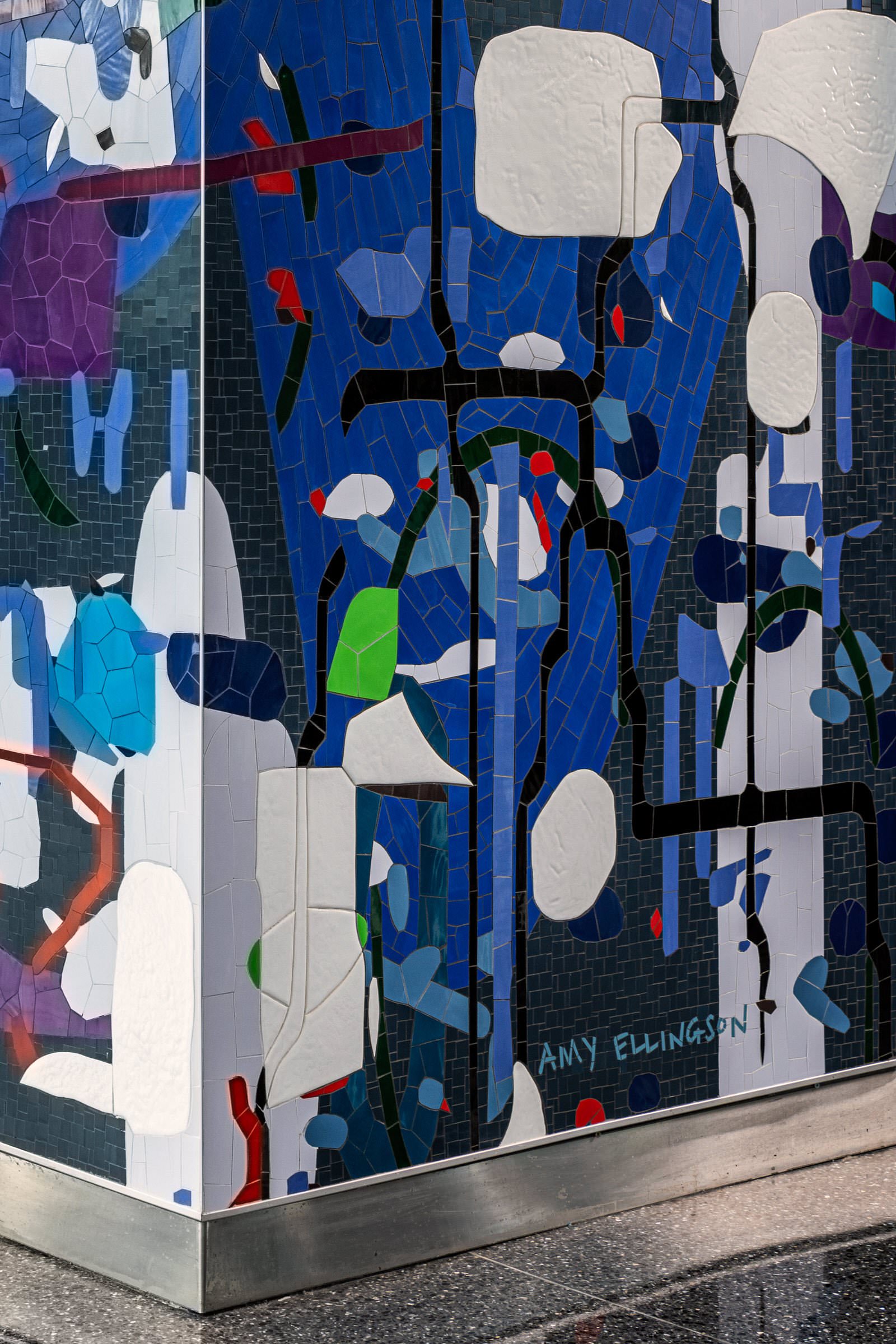 Large Variation: Blue — detail of the ceramic tile surface